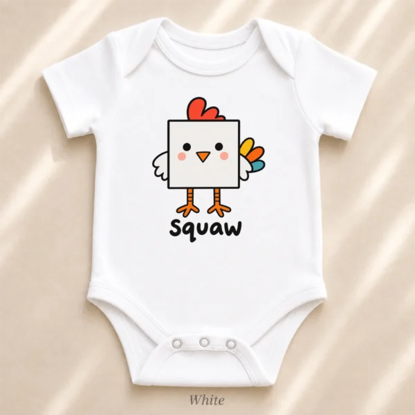 Square Chicken Baby Bodysuit, Toddler & Youth Shirt | Math Pun — alternate product mockup square chicken baby bodysuit styled product photo