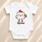 square chicken baby bodysuit styled product photo