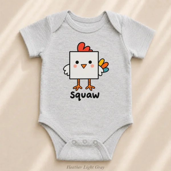 Square Chicken Baby Bodysuit, Toddler & Youth Shirt | Math Pun — alternate product mockup square chicken baby bodysuit alternate angle
