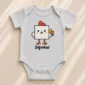 square chicken baby bodysuit alternate angle