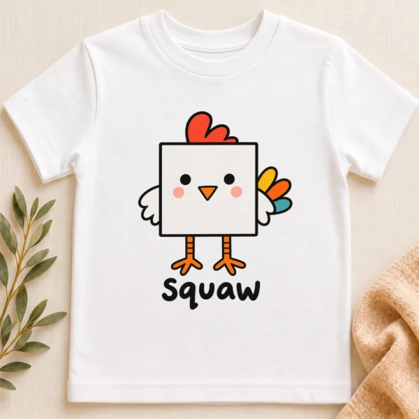 Square Chicken Baby Bodysuit, Toddler & Youth Shirt | Math Pun — toddler shirt mockup square chicken baby bodysuit close-up detail