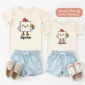 square chicken baby bodysuit product photo