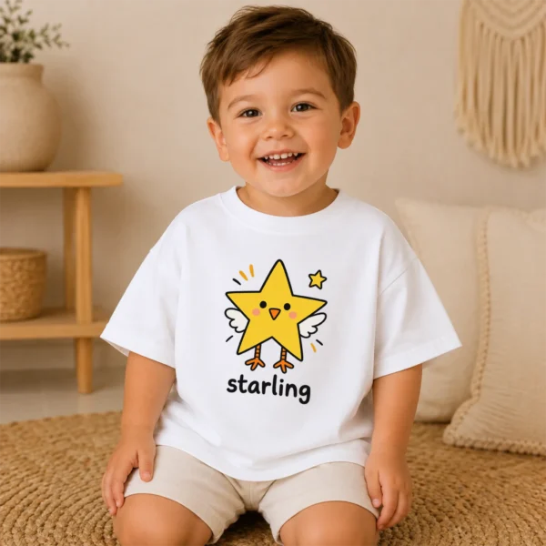 Star Bird Math Baby Bodysuit, Toddler & Youth Shirt | Starling — toddler shirt mockup star bird math baby bodysuit mockup view