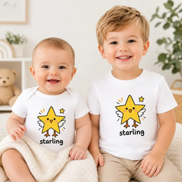 Star Bird Math Baby Bodysuit, Toddler & Youth Shirt | Starling — baby bodysuit mockup star bird math baby bodysuit product photo