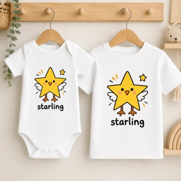Star Bird Math Baby Bodysuit, Toddler & Youth Shirt | Starling — baby bodysuit mockup star bird math baby bodysuit product photo