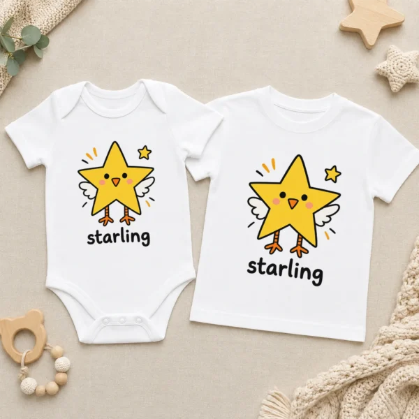 Star Bird Math Baby Bodysuit, Toddler & Youth Shirt | Starling — baby bodysuit mockup star bird math baby bodysuit product photo
