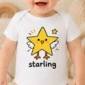 star bird math baby bodysuit close-up detail