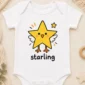 star bird math baby bodysuit close-up detail