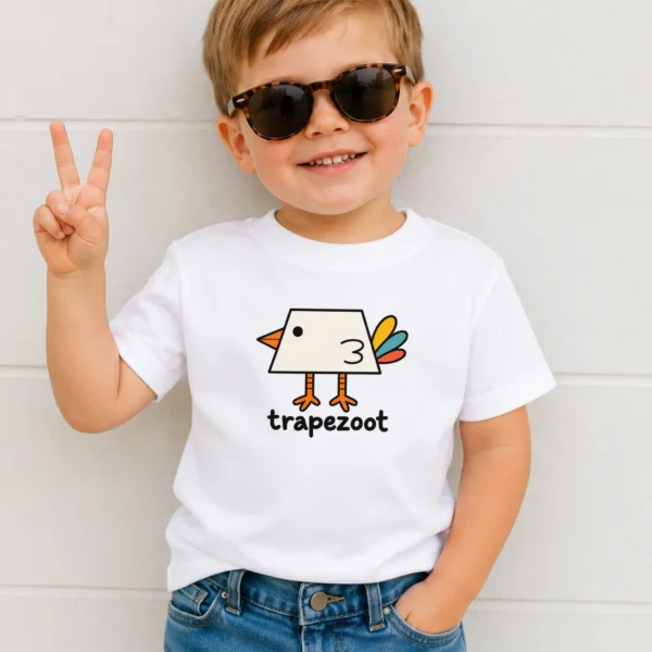 Trapezoid Bird Baby Bodysuit, Toddler & Youth Shirt | Trapezoot — toddler shirt mockup trapezoid bird baby bodysuit product photo