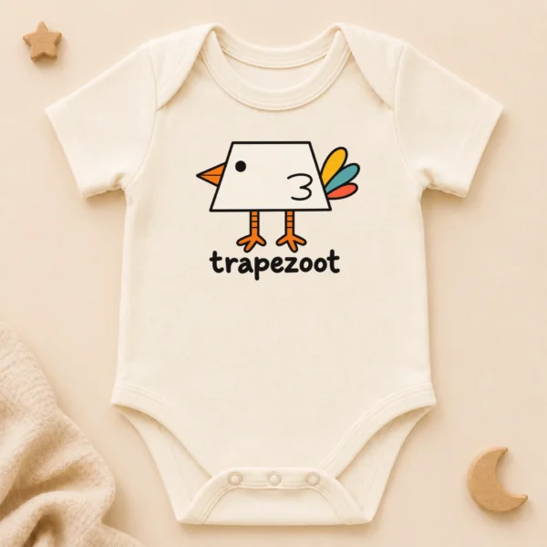 Trapezoid Bird Baby Bodysuit, Toddler & Youth Shirt | Trapezoot — alternate product mockup trapezoid bird baby bodysuit product photo