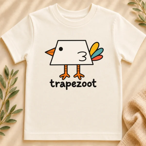 Trapezoid Bird Baby Bodysuit, Toddler & Youth Shirt | Trapezoot — toddler shirt mockup trapezoid bird baby bodysuit close-up detail