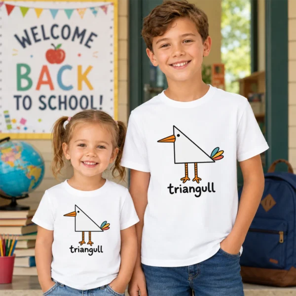 Triangle Seagull Baby Bodysuit, Toddler & Youth Shirt | Triangull — back view triangle seagull baby bodysuit back view