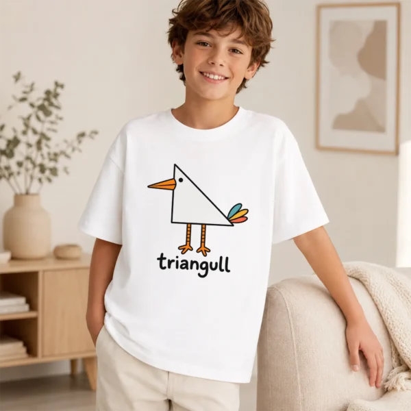 Triangle Seagull Baby Bodysuit, Toddler & Youth Shirt | Triangull — toddler shirt mockup triangle seagull baby bodysuit alternate angle