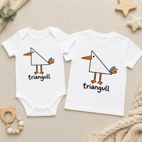 Triangle Seagull Baby Bodysuit, Toddler & Youth Shirt | Triangull — baby bodysuit mockup triangle seagull baby bodysuit product photo