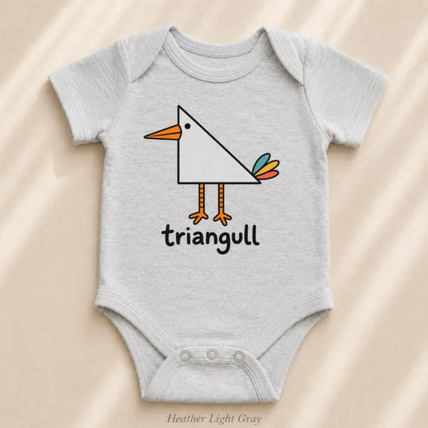 Triangle Seagull Baby Bodysuit, Toddler & Youth Shirt | Triangull — alternate product mockup triangle seagull baby bodysuit product photo