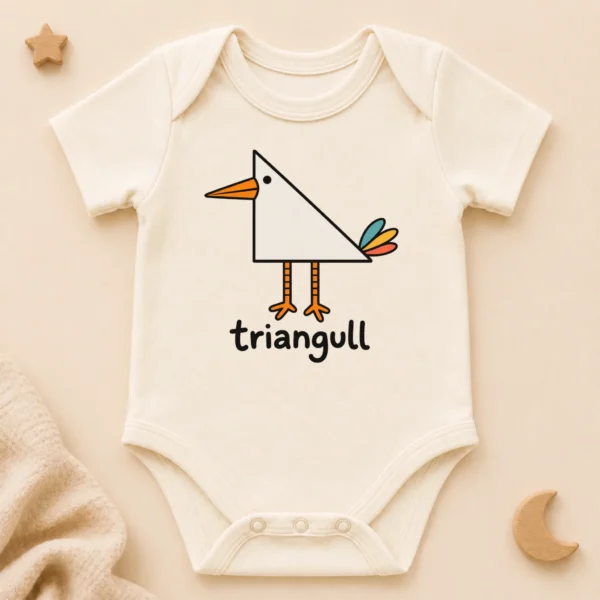 Triangle Seagull Baby Bodysuit, Toddler & Youth Shirt | Triangull — alternate product mockup triangle seagull baby bodysuit product photo