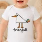 triangle seagull baby bodysuit close-up detail