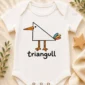 triangle seagull baby bodysuit close-up detail