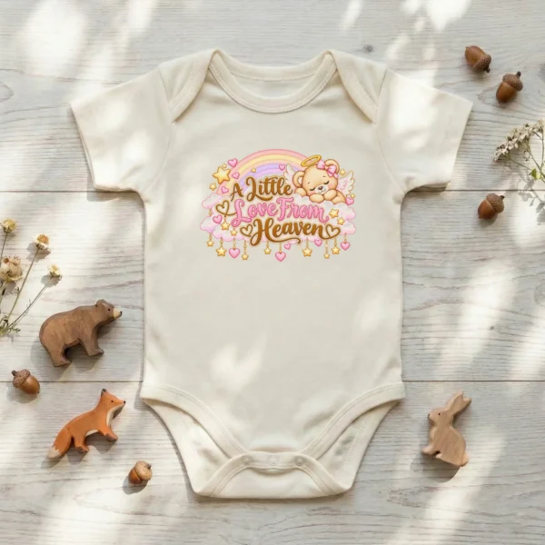 A Little Love From Heaven Memorial Baby Bodysuit — baby bodysuit mockup a little love from heaven memorial baby bodysuit product photo