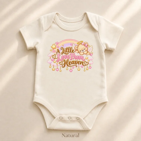 A Little Love From Heaven Memorial Baby Bodysuit — alternate product mockup a little love from heaven memorial baby bodysuit product photo
