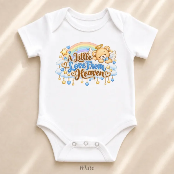 A Little Love From Heaven Memorial Baby Bodysuit — alternate product mockup a little love from heaven memorial baby bodysuit product photo