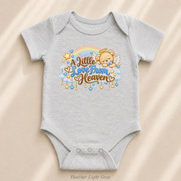 A Little Love From Heaven Memorial Baby Bodysuit — alternate product mockup a little love from heaven memorial baby bodysuit product photo
