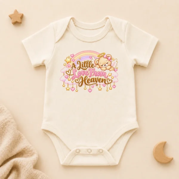 A Little Love From Heaven Memorial Baby Bodysuit — alternate product mockup a little love from heaven memorial baby bodysuit product photo