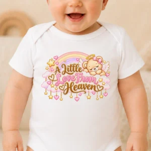 a little love from heaven memorial baby bodysuit close-up detail