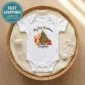baby first Christmas bodysuit with bear and piglet baby bodysuit alternate angle