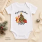baby first Christmas bodysuit with bear and piglet baby bodysuit color options