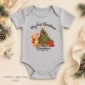 baby first Christmas bodysuit with bear and piglet baby bodysuit color options