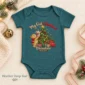 baby first Christmas bodysuit with bear and piglet baby bodysuit color options