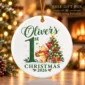 baby first Christmas ornament with honey bear product image lifestyle scene