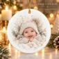 baby's first christmas ornament with personalized name and year product image front view