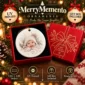baby's first christmas ornament with personalized name and year product image mockup view