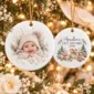 baby's first christmas ornament with personalized name and year product image close-up detail