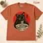 Black Cat Ramen Shirt t-shirt flat lay view