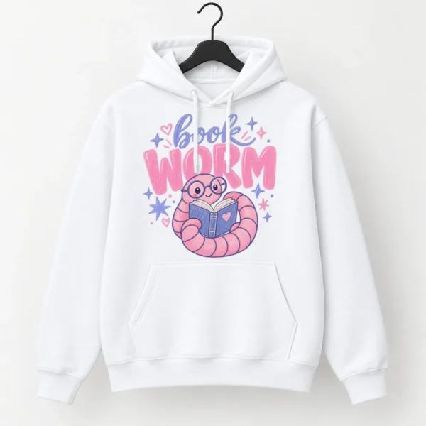 Book Worm Shirt, Sweatshirt & Hoodie — alternate product mockup book worm shirt t-shirt front view