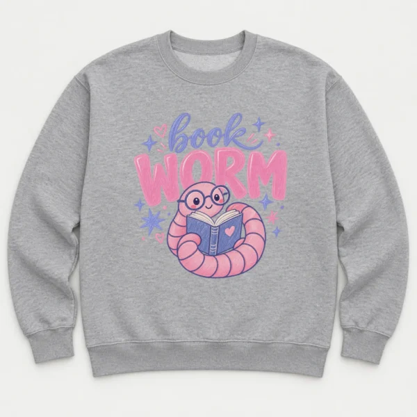 Book Worm Shirt, Sweatshirt & Hoodie — alternate product mockup book worm shirt t-shirt product photo