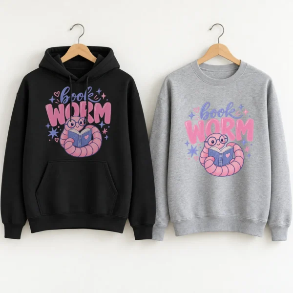 Book Worm Shirt, Sweatshirt & Hoodie — alternate product mockup book worm shirt t-shirt product photo