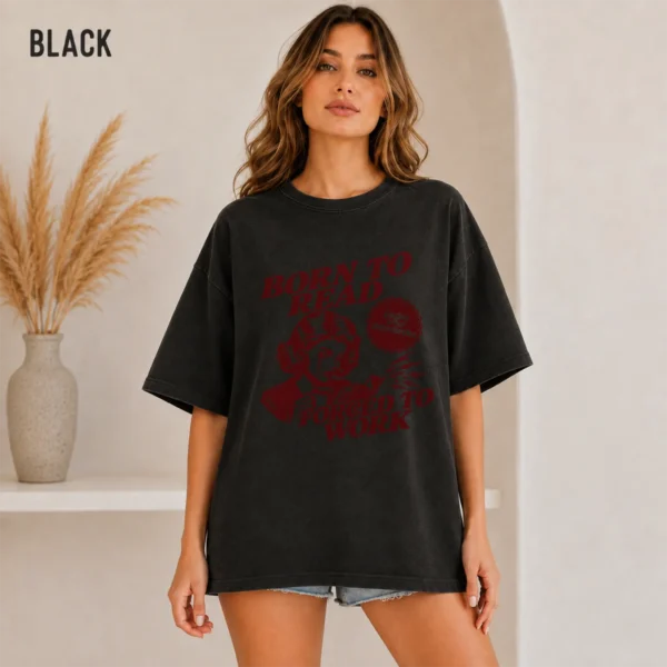 Born to Read, Forced to Work Shirt, Sweatshirt & Hoodie — alternate product mockup born to read shirt t-shirt color options
