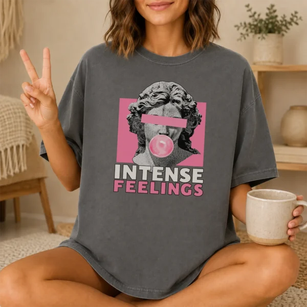 Bubble Gum Bust Intense Feelings Shirt, Sweatshirt & Hoodie — lifestyle mockup bubble gum bust shirt t-shirt lifestyle scene