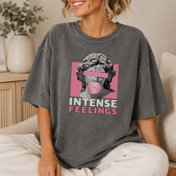 Bubble Gum Bust Intense Feelings Shirt, Sweatshirt & Hoodie — lifestyle mockup bubble gum bust shirt t-shirt lifestyle scene