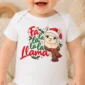 christmas llama baby bodysuit & toddler shirt sweatshirt hoodie close-up detail