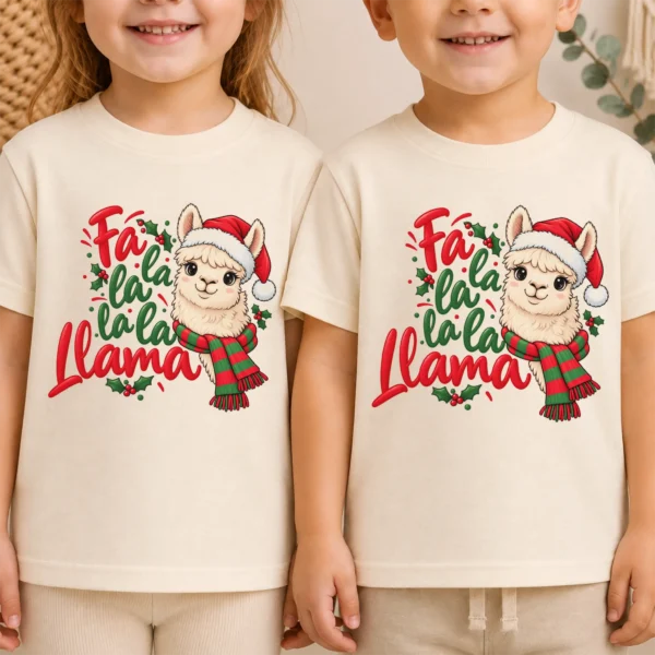Christmas Llama Baby Bodysuit & Toddler Shirt Sweatshirt Hoodie — toddler shirt mockup christmas llama baby bodysuit & toddler shirt sweatshirt hoodie close-up detail