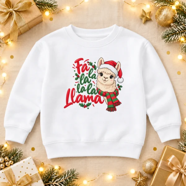 Christmas Llama Baby Bodysuit & Toddler Shirt Sweatshirt Hoodie — alternate product mockup christmas llama baby bodysuit & toddler shirt sweatshirt hoodie product photo