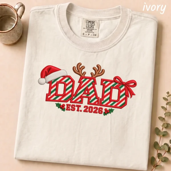 New Year's Lettering Multi Style Apparel Dad Est. 2026 Shirt — alternate product mockup dad lettering multi-style apparel t-shirt alternate angle