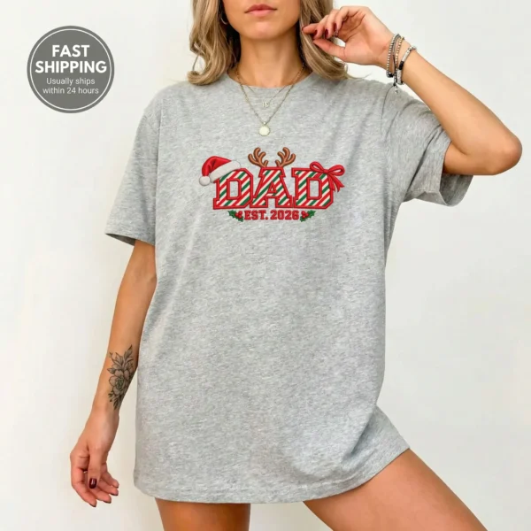 New Year's Lettering Multi Style Apparel Dad Est. 2026 Shirt — alternate product mockup dad lettering multi-style apparel t-shirt product photo
