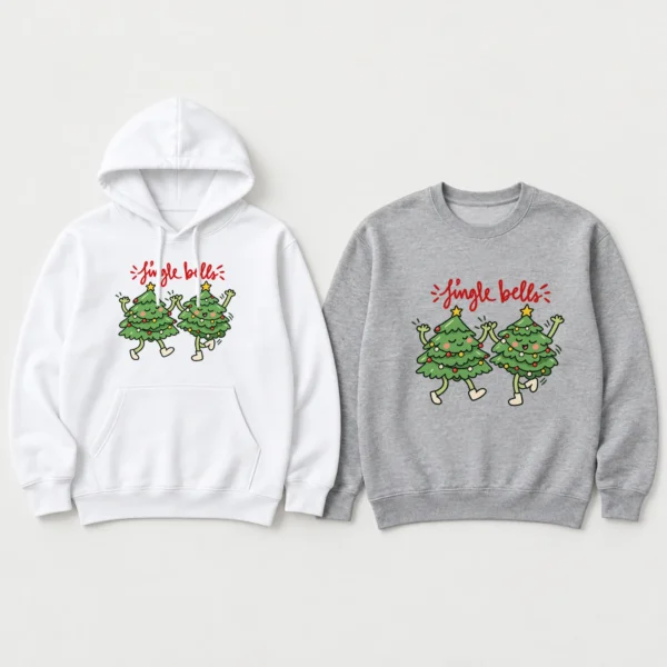 New Year's Dancing Tree Jingle Bells Shirt, Sweatshirt & Hoodie — alternate product mockup dancing tree shirt t-shirt product photo