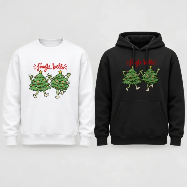 New Year's Dancing Tree Jingle Bells Shirt, Sweatshirt & Hoodie — alternate product mockup dancing tree shirt t-shirt mockup view